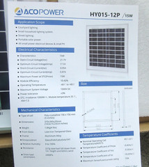 NEW NIB ACOPOWER 15W POLY SOLAR MODULES HY015-12P PANEL 12V POLYCRYSTALLINE