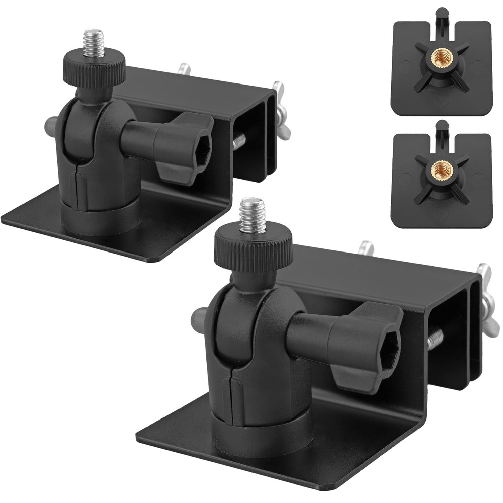 Anbte 2PCS Adjustable Gutter Mount for Ring Solar Panels & Security Black