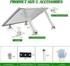 14-27IN Solar Panel Mounting Brackets, 2 Sets Adjust Solar Panel Racks | Adju…