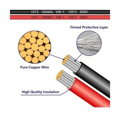 10AWG 2FT Charger Cable, SAE to O Ring Terminal Quick Disconnect Harness, 2 P…