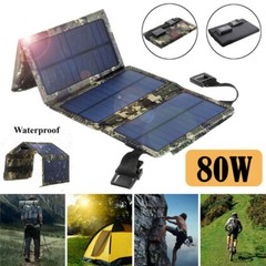 Solar Panel Folding Panel Power Bank Outdoor Camping Hiking USB Phone Charger