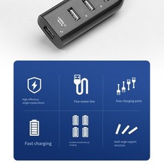 Multi Device 5V 8W Solar Panel Charger with 4 USB Ports for Outdoor Adventures
