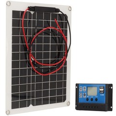 15 Watts Solar Panel Kit, High Efficiency Battery Charger with 50A Controller, 1