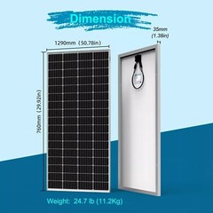 PFCTART 200 Watt 18 Volt Monocrystalline Solar Panel Compact Design US