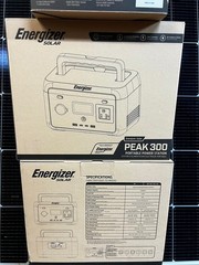 Energizer Solar Peak 300 Portable Power Station, 204.8Wh LiFePO4 Battery, Solar