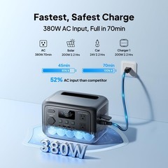 Elite 30 V2 Portable Power Station 600W (Power Lifting 1500W), 288Wh LiFePO4