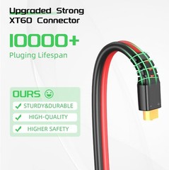 Solar to XT60 Charge Extension Cable 10AWG 25Ft, Solar Connector to XT60