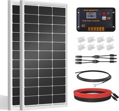 200 Watts 12 Volt/24 Volt Solar Panel Kit W/ High Efficiency Monocrystalline