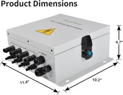 High-Quality 4 String PV Combiner Box | 15A Fuses, 50A Breaker, Surge Protection