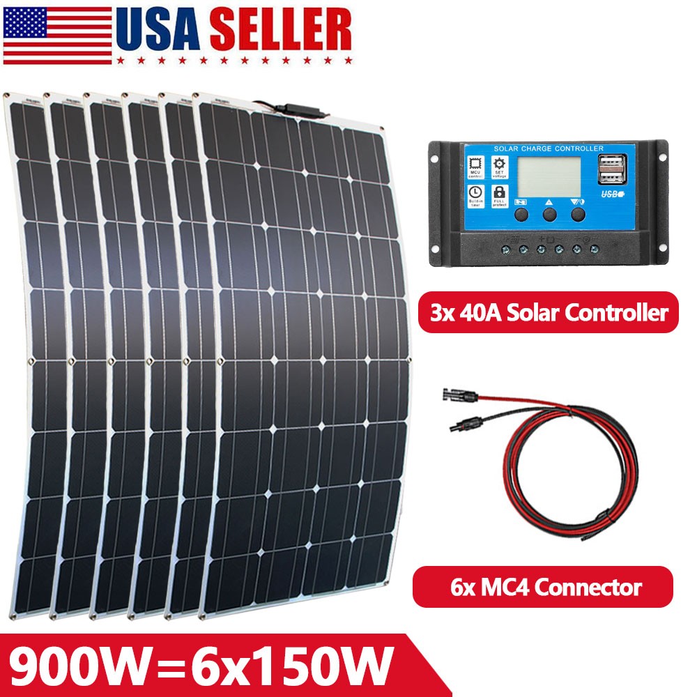 150W Mono Flexible Solar Panel 12V Power Charge Camping Home RV Battery Higher