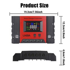 30A-100A Solar Panel Regulator Charge Controller 12/24V Color LCD Display 4 USB