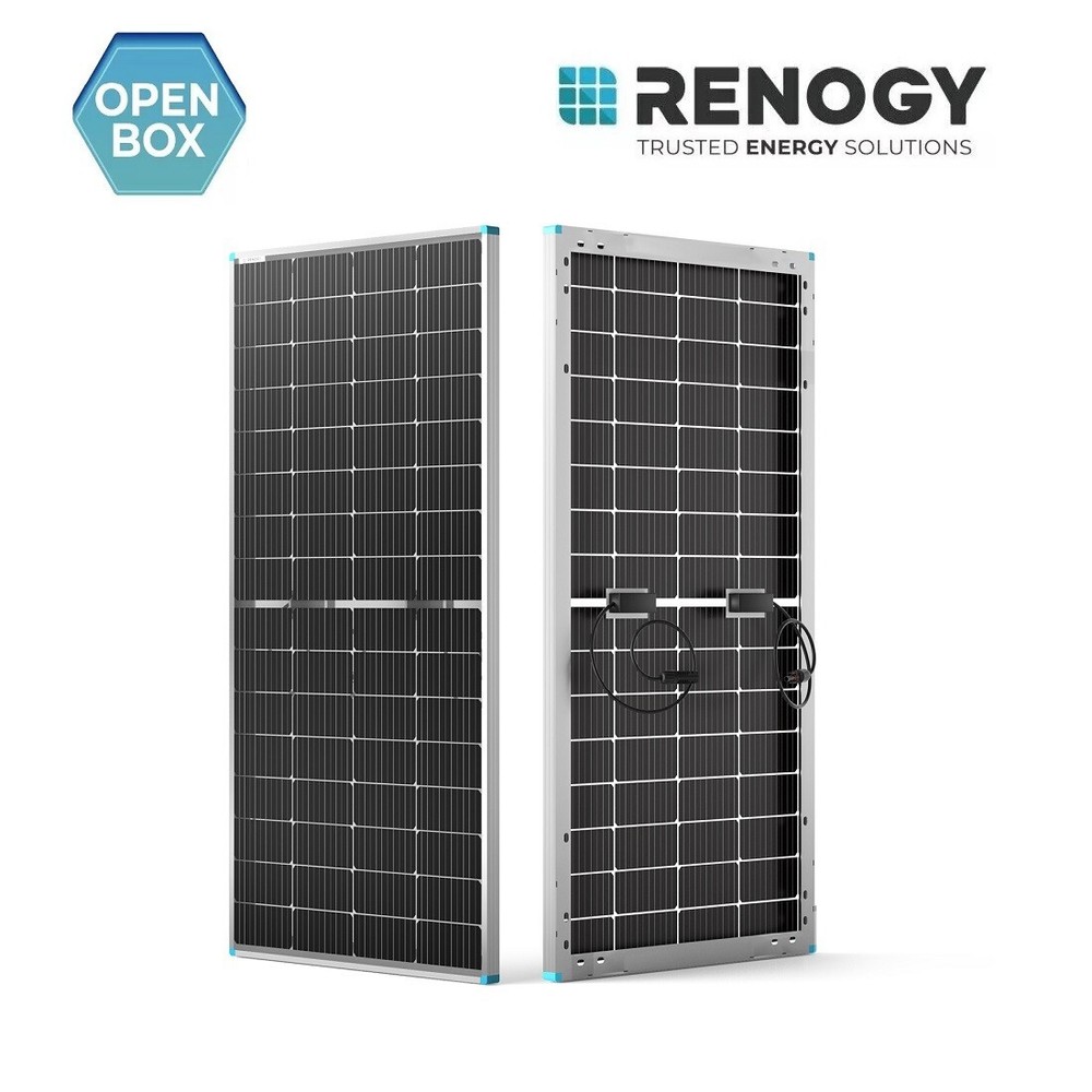 OPEN BOX Renogy Bifacial 220 Watt 12 Volt Monocrystalline Solar Panel