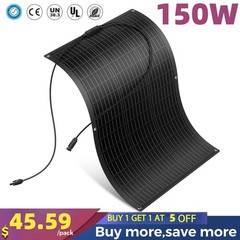 12V 150W Mono Flexible Solar Panel Power Charge Camping Home RV Battery Higher