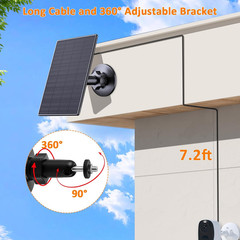 Zivif 2W Solar Panel for Security Cameras, Solar Charger with Micro USB & USB-C
