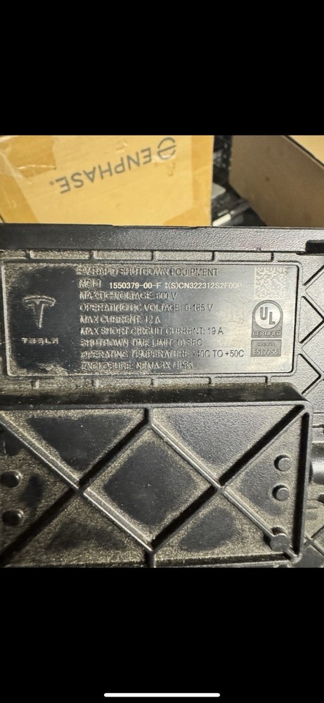 Tesla Mid Circuit Interrupter (P/N MCI-1) for PV Rapid Shutdown