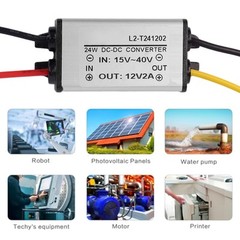 Power Converter from 24V to 12V with Easy Installation and Compact Design