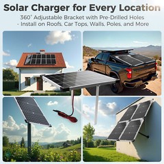 Upgraded 20W 12V Solar Battery Trickle Charger Maintainer with MPPT Controller