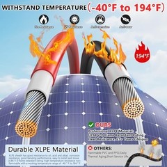 32.8FT Solar Panel Cable 10AWG Tinned Copper Wire for RV Boat Outdoor Use – Red