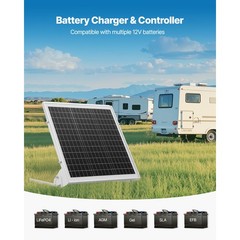 Uimoso 20W 12V Solar Trickle Charger Kit with Integrated MPPT Controller
