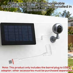 2pcs Barrel Plug to USB-C Power Adapter for Ring Solar Panel & USB-C Security…