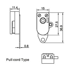 250V Voltage Wall Light Switch Pull Cord Switch Rotating Pull Switch 2A Current