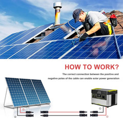 Twin Wire 30FT Solar Extension Cable – 10AWG (6Mm²) Solar Panel Connector, with