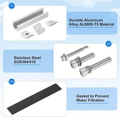 10 PCS Solar Panel Mounting Brackets Kits, Aluminum Alloy 120mm Z Bracket Solar