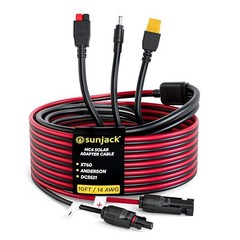 MC4 Solar Panel to Portable Power Station Adapter Cable, 14AWG 10ft | XT60,