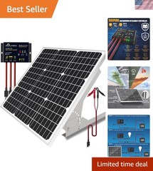 Versatile 50W Solar Panel with Waterproof Controller for Outdoor Adventures
