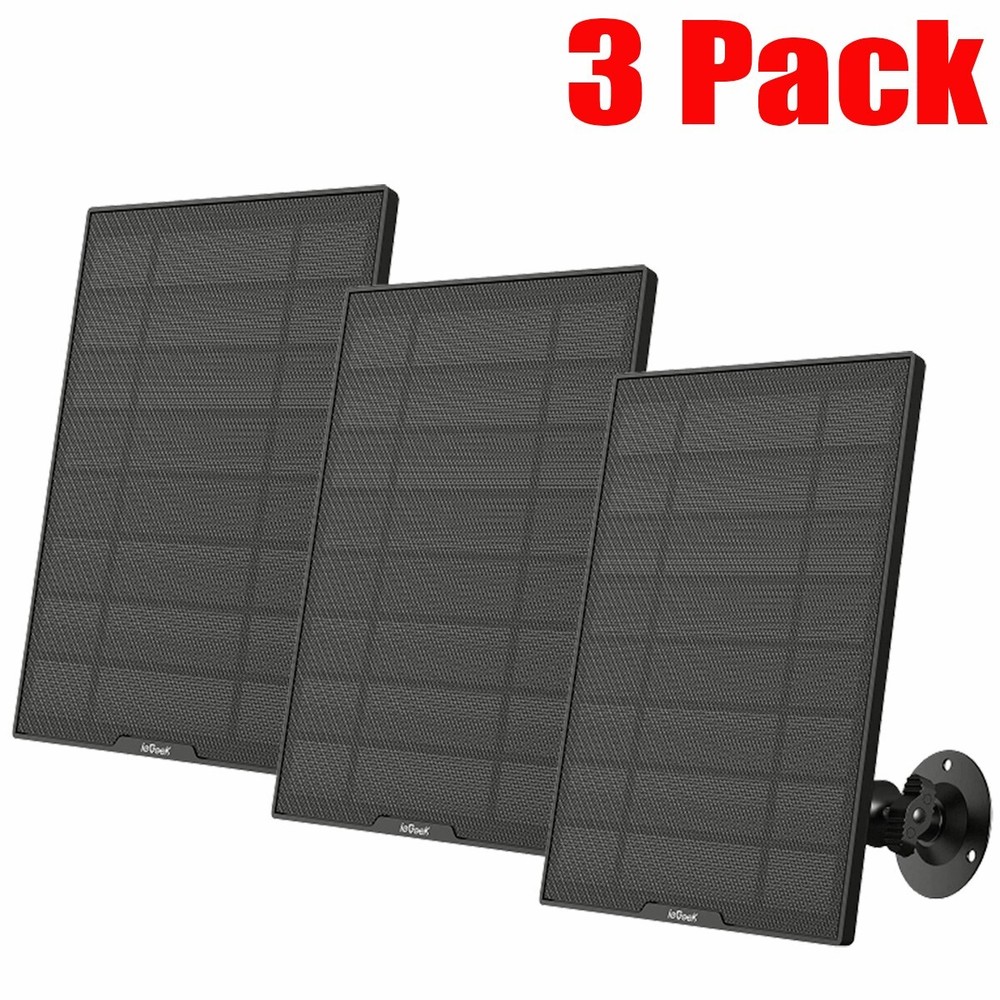 3Pack USB Port Solar Panel for Security Camera，Waterproof Panel ,360° Adjustable