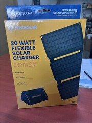 FlexSolar 20W Portable Solar Panel On The Go With OBD Car Cable
