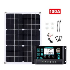 25 Watts Solar Panel Kit 100A 12V Battery Charger with Controller Caravan Boat