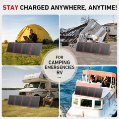 200W Portable Foldable Solar Panel Kit with Charge