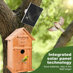 1080P HD Solar Bird House Camera with Night Vision & Motion Detection