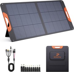 100W Portable Solar Panel W/ 5-in-1 Cable,23.5% Efficiency Mono Foldable Solar