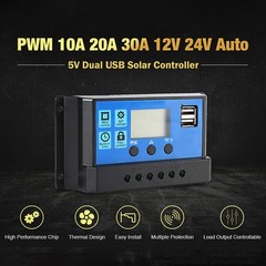 1-Universal Solar Panel Controller 24V Auto For DIY Solar Power ABS Material