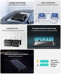 -9W-Solar-Battery-Trickle-Charger-Maintainer -12V Portable Waterproof Solar P…