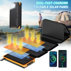Portable Solar Power Bank Cell Phone Charger 6 Panels Camping Waterproof Outdoor