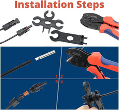 MC-4 Connector Kit, Solar Cable Connector Kit, 6 Pairs of Solar Connectors, 2 Sp