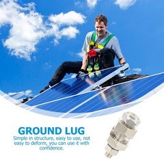 2Pcs Durable Solar Grounding Clip Tin Plated Copper Cable Clamp Silver