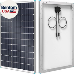 Solar Panel 100 Watt 12 Volt, High-Efficiency Monocrystalline PV Module Power Ch