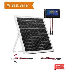 20W 12V Solar Panel Battery Charger, Solar Battery Trickle Charger Maintainer…