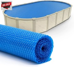 Sun2Solar Blue 12 ft x 24 ft Oval Pool Solar Cover | 8 Mil | Heat Retaining Blan