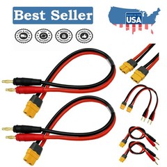 Comfort-Connect XT60H to Banana Plug Cables – 2pcs Set for Electronic Devices