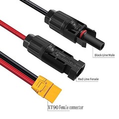 10AWG XT90 to Solar Connector Cable Extension Cable Compatible for XT90 Female