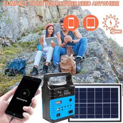 Compact Solar Generator with LED Flashlight – Portable Power Station for Camping