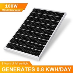 2x100W 200W Watt Monocrystalline Solar Panel Off Grid Kit RV Boat 82.5×64.5x6cm
