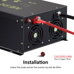Pure Sine Wave Inverter 10KW 24V 120V 220V Power Car Truck Motor Solar Van Camp