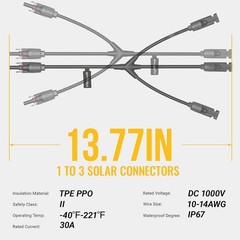 Easy Assembly Solar Panel Y Branch Connectors – Waterproof, High Voltage Ready