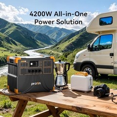 PECRON Portable Power Station E3800LFP 4200W LiFePO4 & 2X200W solar panel